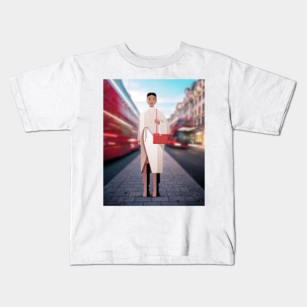 Mia - Street Style Woman Kids T-Shirt by lanaxxart